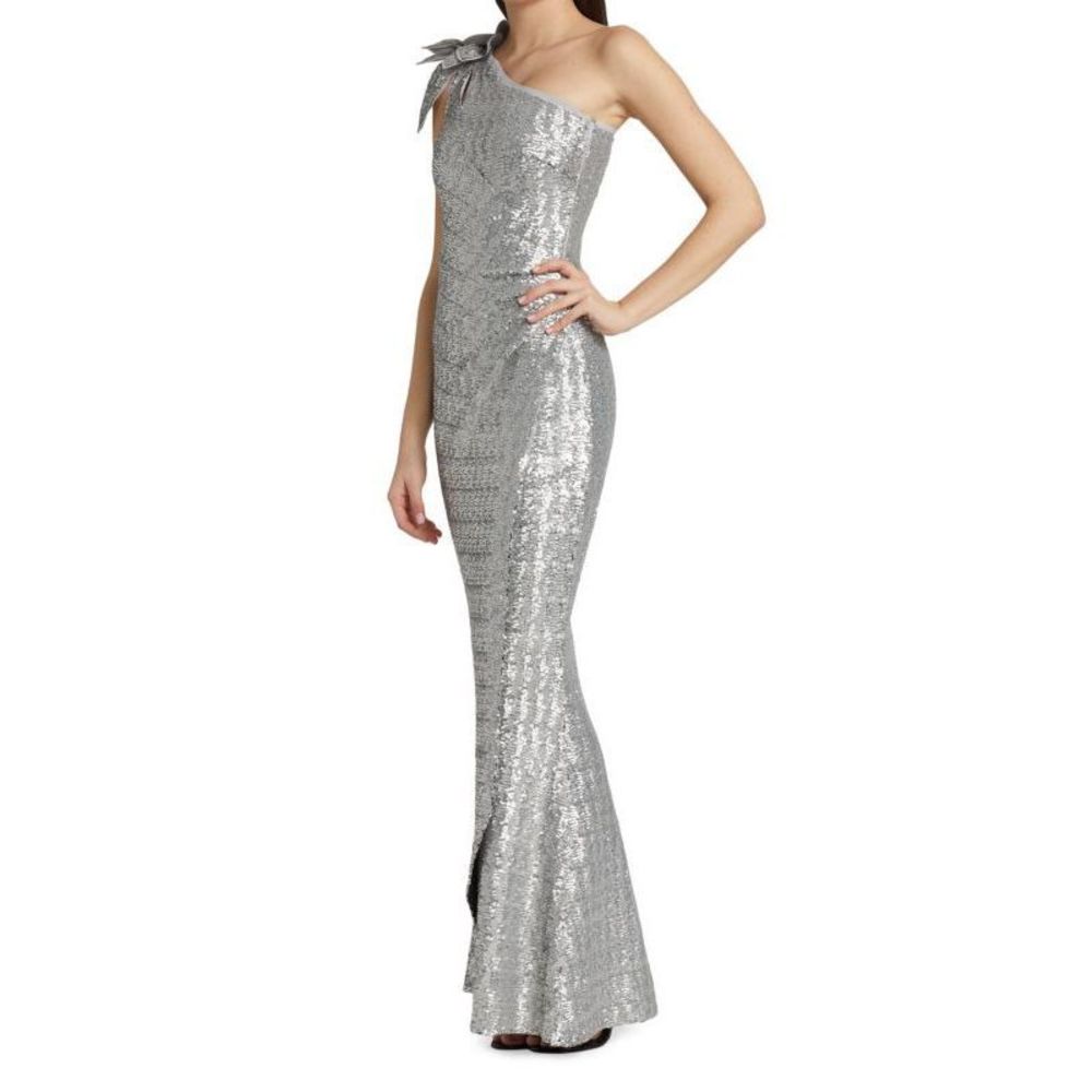 CHIARA BONI LA PETITE ROBE
Keila Metallic One Shoulder Gown
